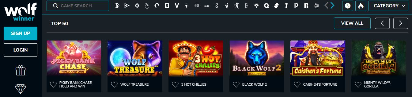 Browse top fifty most popular casino slot games